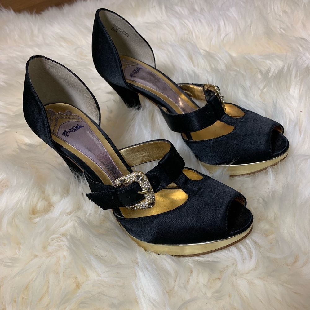 Black & gold heels
